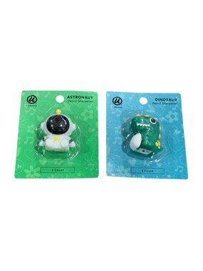 Astronaut & Dinosaur Pencil Sharpeners Set Fun & Durable U Brands Kids & Office